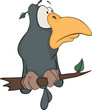 Raven from a fairy tale. Cartoon