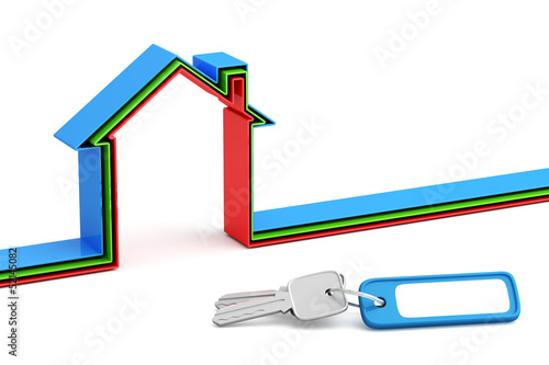 Illustration: 3d house concept 3d house concept