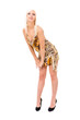 young woman wearing short sexy summer dress