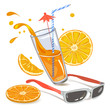 orange juice and sunglasses