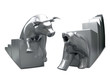 Bull And Bear Converge Metal Fish-Eye