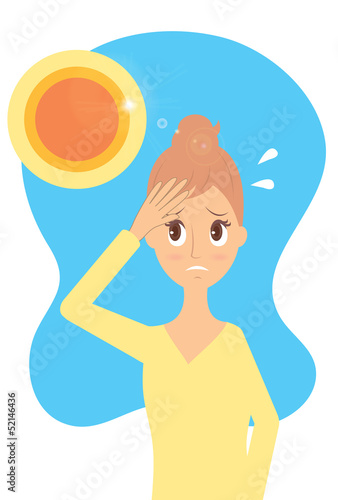 Illustration: 日差しと女性 日差しと女性