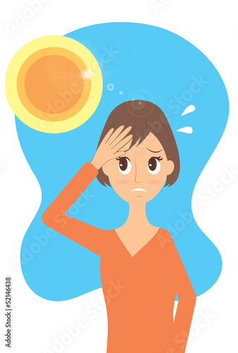 Illustration: 日差しと女性 日差しと女性