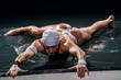 Man in underwear dancing in studio