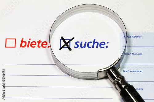 Photo: Suchanzeige Suchanzeige