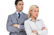 Foto: Serious colleagues looking at the same way Serious colleagues looking at the same way
