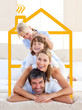 Family having fun doing a giant piggyback