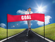 Photo: Businessman running on a road Businessman running on a road