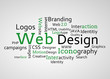 Group of green web design terms