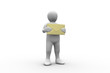 Illustration: White figure holding a big brown envelope White figure holding a big brown envelope