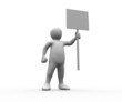 Illustration: Human figure holding blank panel Human figure holding blank panel