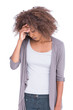 Foto: Sad woman holding her forehead Sad woman holding her forehead