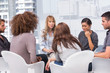 Photo: Woman crying during group therapy session Woman crying during group therapy session