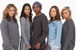 Fashionable young people in a row