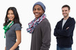 Photo: Smiling stylish young people in a row Smiling stylish young people in a row