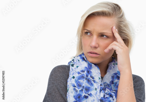 Photo: Anxious blonde looking away Anxious blonde looking away