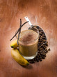 Foto: drink smoothie with coffee banana and vanilla drink smoothie with coffee banana and vanilla