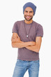Stylish man wearing beanie hat