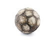 Old soccer ball with clipping path