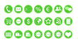 Iconos para web de tienda y compras en color verde