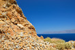 A beautiful view of the mountains and sea in Crete Island, Greec