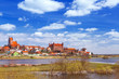 Gniew town with teutonic castle at Wierzyca river, Poland
