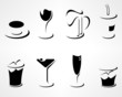 Collection of simple minimalistic drink icons
