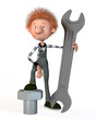 Illustration: 3d boy working. 3d boy working.
