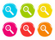 Iconos de una lupa en varios colores