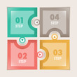 Vector: Infographics Four steps Square puzzle Infographics Four steps Square puzzle