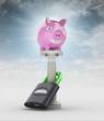 money concept with pig money box in heaven