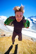 Young happy man jumping