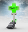 health protection concept with flare in heaven