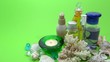spa product in green background