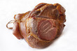 Smoked knuckle of pork on white background
