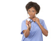 nurse using stethoscope
