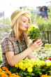 Woman working in garden center