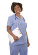 nurse using stethoscope