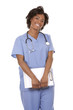 nurse using stethoscope