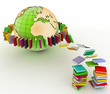 Illustration: books fly into belt round the earth books fly into belt round the earth