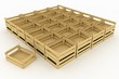 Illustration: Empty wooden boxes. Containers for fruits and vegetables. Empty wooden boxes. Containers for fruits and vegetables.