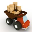 toy truck loaded with coins