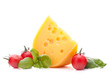 Foto: Cheese and basil leaves still life Cheese and basil leaves still life