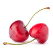 Two heart shaped cherry berries