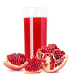 Pomegranate fruit juice in glass
