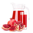 Pomegranate fruit juice in glass pitcher