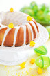 Photo: Easter vanilla cake with lemon icing, selective focus Easter vanilla cake with lemon icing, selective focus