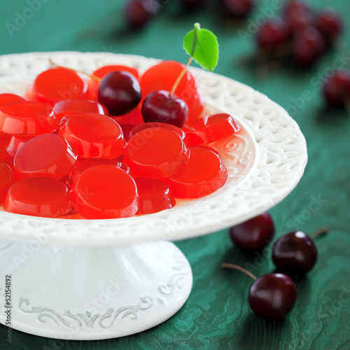 Photo: Homemade cherry jelly candy, selective focus Homemade cherry jelly candy, selective focus