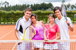 Happy tennis players