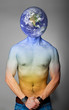 Planet earth with human body. Planet earth with human body.